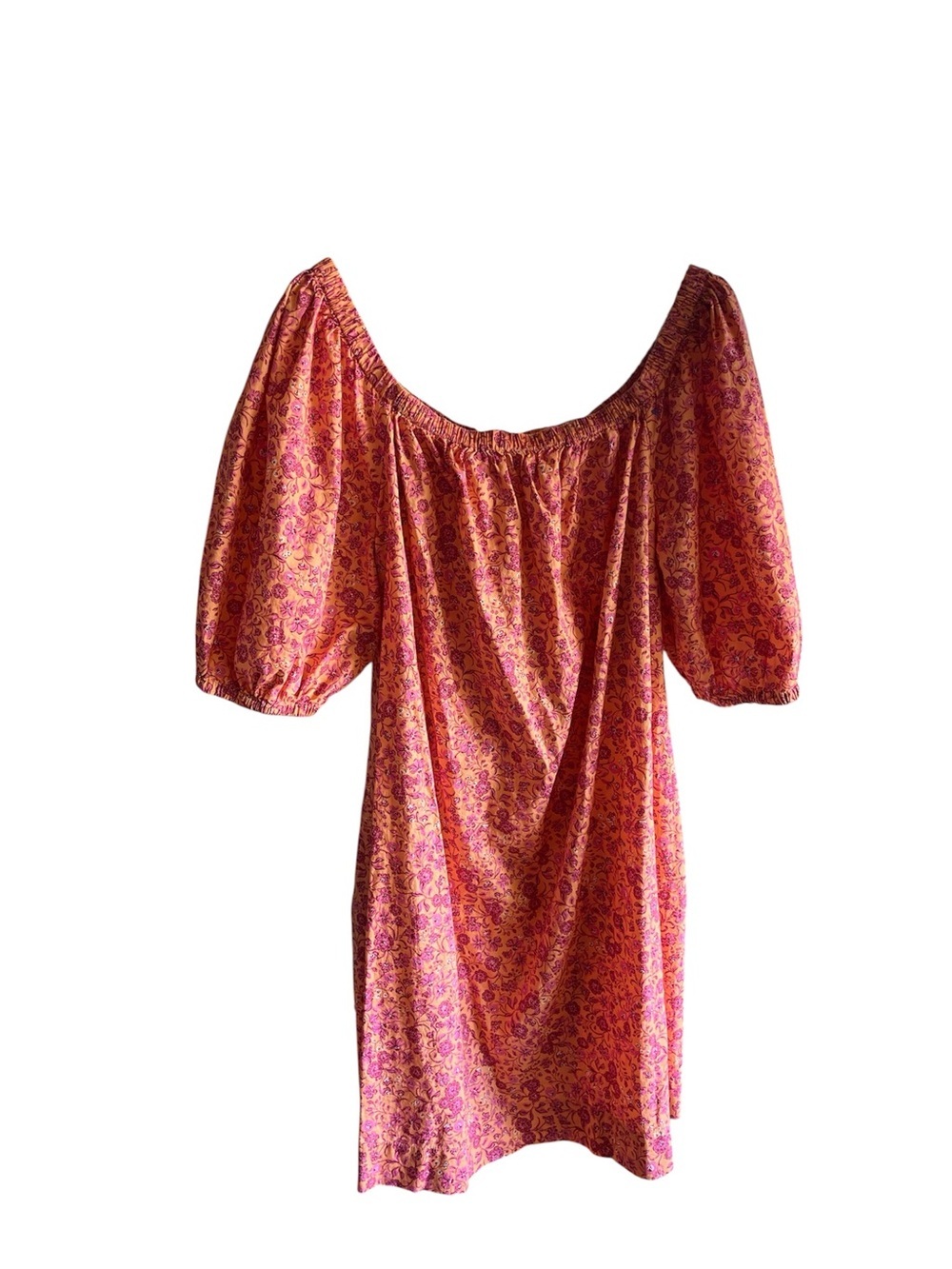 Old Navy Pink and Orange Floral Mini Swing Dress XL Tall - Picture 4 of 13